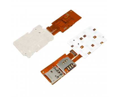 Клавиатурный модуль для Nokia X3-02 с конекторами сим карты, карты памяти